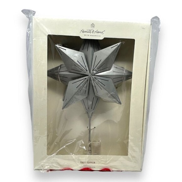 Hearth & Hand Magnolia Silver Star Metal Christmas Tree Topper 13in - Target - Picture 4 of 5